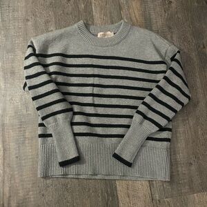 Philosophy Gray and Black Striped Sweater